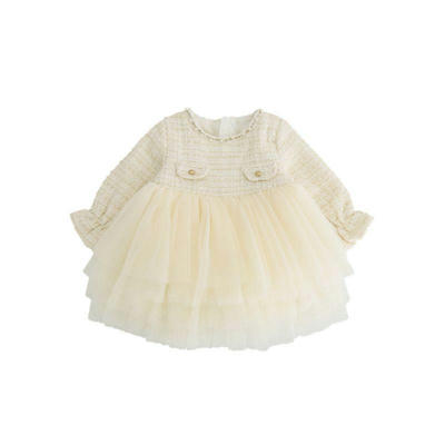 kiskissing wholesale baby kid girl patchwork mesh tutu dress